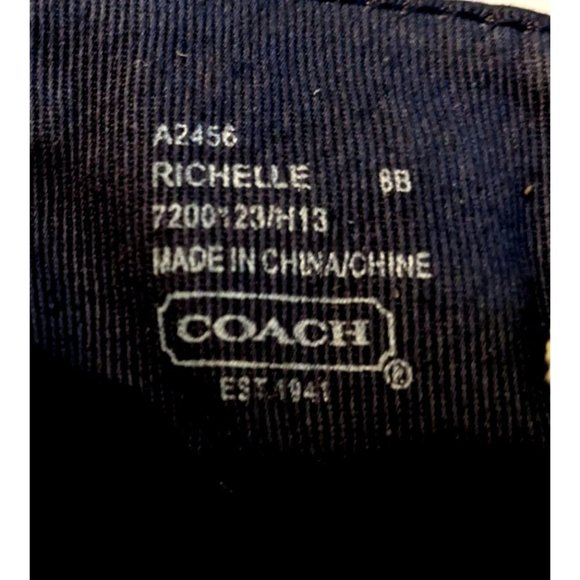 COACH Richelle Boat Shoes w/ Blue Monogram Logo and Gray Laces Size 8 ⛵ - Picture 2 of 7